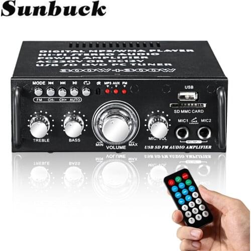 110V to 220V 600W Mini Amplificador Audio bluetooth Stereo Power Amplifier FM SD HIFI 2CH AMP Audio Music Player for Car Home