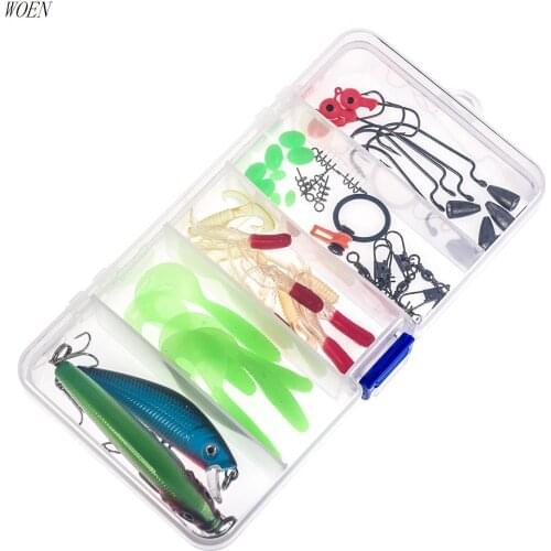 WOEN Sea fishing Luya Bait Set 52-piece set Boxed Hard bait Accessories Fishing gear