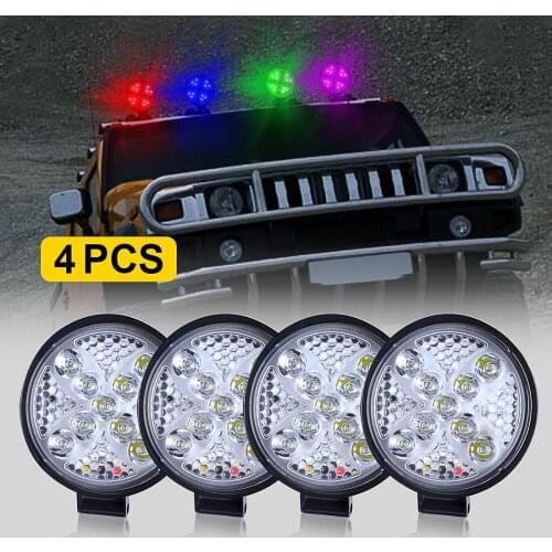 48W Work Light Car 12V 24V Car Spotlight Strobe Light Flowing Lights For Truck SUV 4WD 4x4 Boat ATV Jeep Tractor Car Accessories