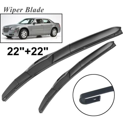 Okowiper RHD & LHD Front Wiper Blades For Chrysler 300 2005 - 2010 Windshield Windscreen Front Window 22"+22"