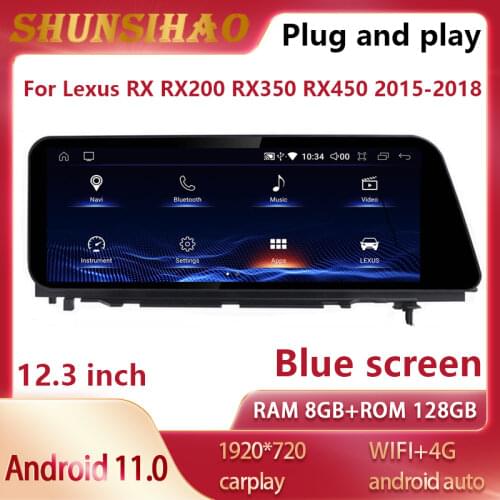 Ouchuangbo Snapdragon Android 10 GPS Navig For 12.3inch Lexus RX RX200 RX350 RX450 2015-2018 1920*720 Snapdragon radio carplay