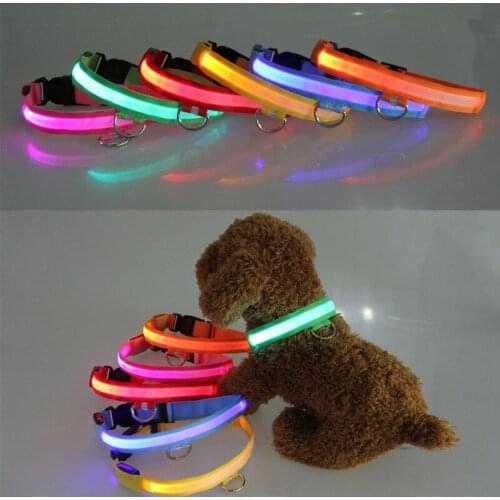 LED Luminous Dog Collar Rechargeable LED Charging Tube Flashing Night Dog Collars Glowing Luminous Dog Collar