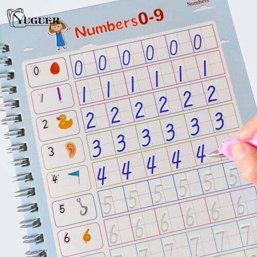 2021 Reusable Children 3D Copybook For Calligraphy Numbers 0-100 Handwriting Textbook Learning Math Book Writing For Kids Toys