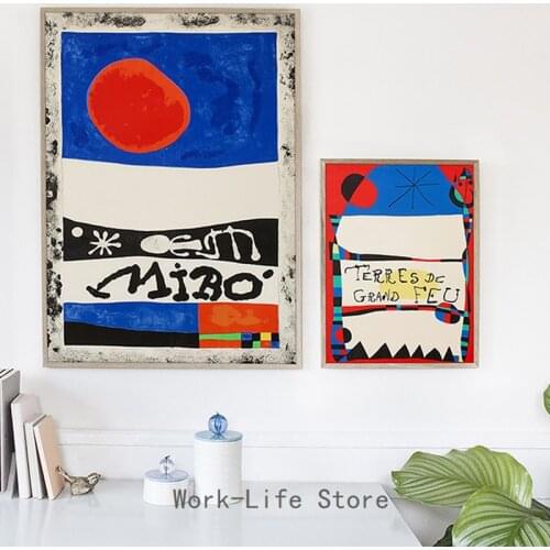 Joan Miro affiche vintage Abstract Oil Wall Art Posters And Prints Famous Canvas Painting Living Room Home Decoration No Frame