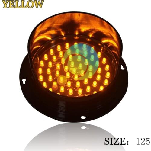 DC 12V yellow LED traffic lamp customized mould 125mm LED traffic signal light lampwick for sale