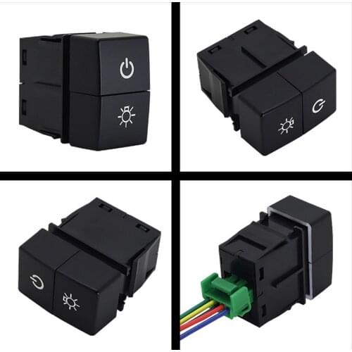 1pc Dual key switch dual switch fog lights recorder radar music DRL Differential Switch Button for Honda Fit 3