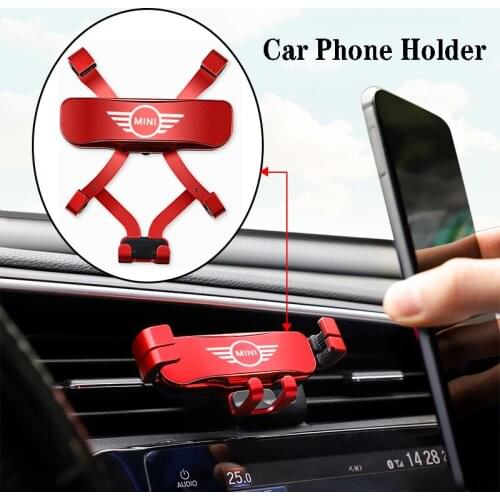 1Pcs Zinc Alloy Gravity Car Mount Mobile Phone Holder For BMW Mini Cooper One S JCW R50 R53 F56 R58 R59 R55 R56 R60 F55