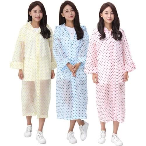 1Pcs Fashion Non-disposable Hiking Travel Dot Hooded Adult Raincoat Waterproof Poncho Coat Camping Raincoat Suit