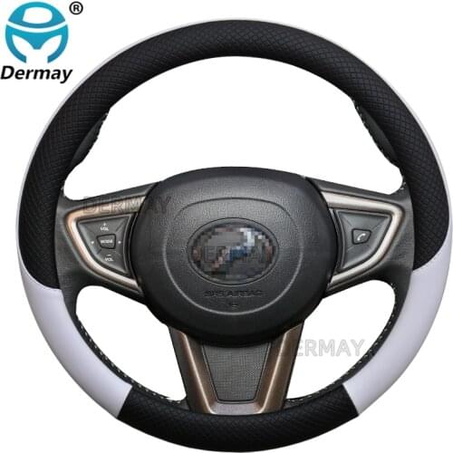100% DERMAY Brand Leather Car Steering Wheel Cover for Perodua Myvi KELISA KENARI KANCIL Viva Alza NIPPA Auto Accessories