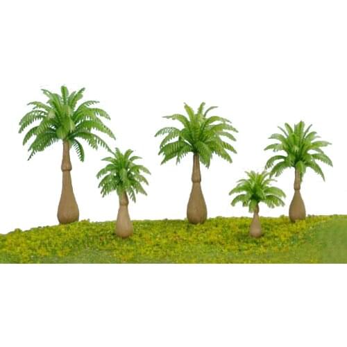 100pcs/lot 2.8cm 1/200 Scale Plastic Miniature Model Palm Tree For Ho Train Layout