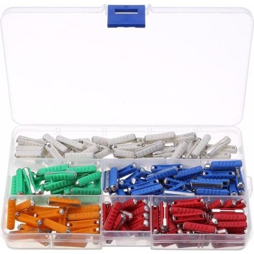 200pcs Assorted Box Continental Fuses Fast-Acting Torpedo Ceramic Fuse Bullet Classic 5/8/10/16/25AMP Kit with Box