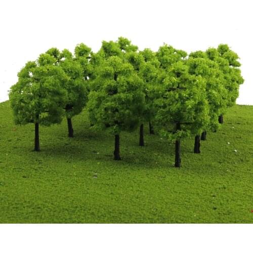 70Pcs Plastic Green Trees Model 3-9cm Peach Flower Tree Layout Train Railway Diorama Wargame Landscape Scenery Toys for Kids