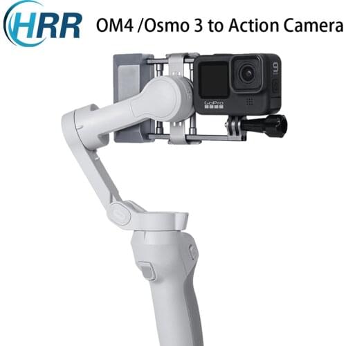 HRR DJI OSMO Mobile 3 OM4 Adapter Aluminum Alloy Mount Plate Clamp Holer for Gopro Hero 9/8/7/6/5 Session MAX DJI Action Camera