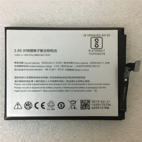 100% Original Li3929T44P6h796137 Battery For ZTE Nubia Z11miniS Z11 miniS NX549J Z17mini Z17 mini NX569H NX569J Battery 3000mAh