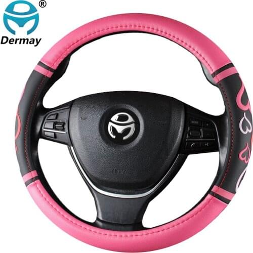 Car Steering Wheel Cover 6 Colors Lovely for Women Girls Comfortable Braid on the Steering wheel 37-38CM M Size Funda Volante