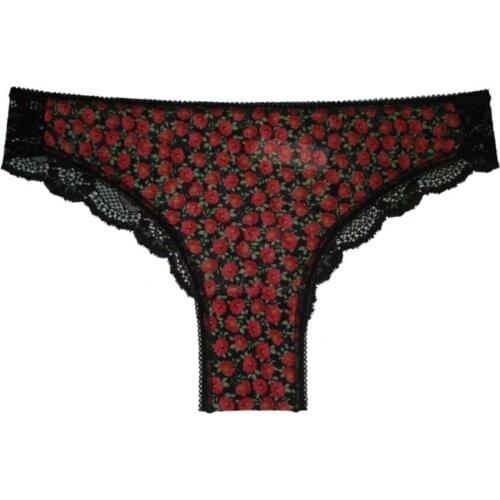 LOOK FOR YOUR WONDERFUL NIGHTS WITH ITS STUNNING ELEGANT LINGERIE Printed Tulle And Lace Design Brownie Hipster FREE SHIPPING