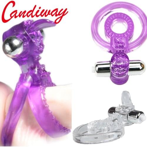 Triple vibration Rings for man Masturbation tongue lasting delay rings Clitoris stimulate Utensils Massage Vibrating sex toys
