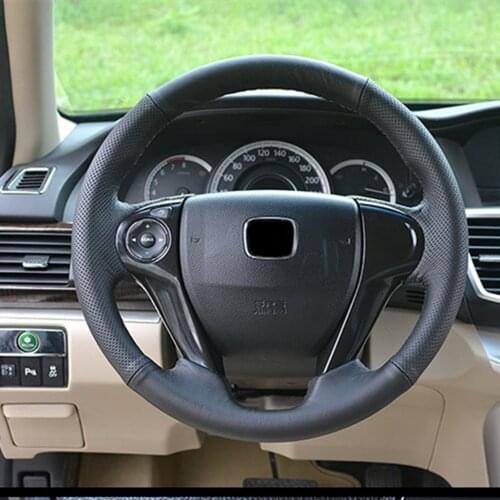 Leather Hand Sewing car Steering Wheel Cover Accessories For Honda Accord 8 2008-2012 Odyssey 2011-2017 Pilot 2009-2018