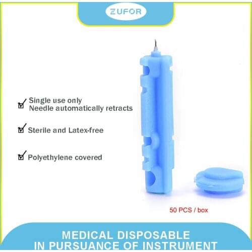 50pcs/box Medical devices sterile safety blood lancet Disposable blood collection needle for Diabetes blood glucose test