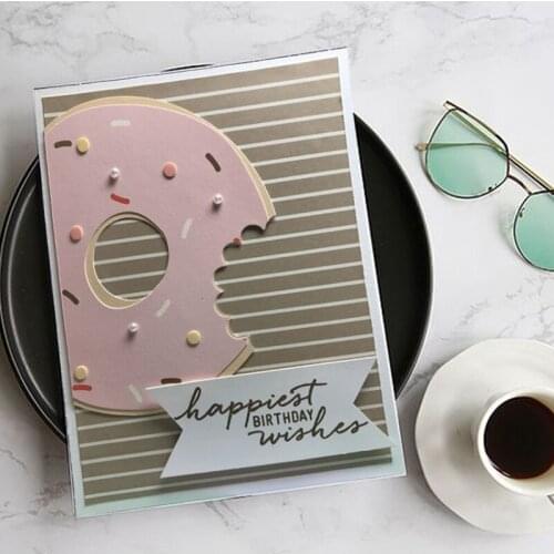 Delicious donut Metal steel Cutting Dies Stencil Craft for DIY Creative Scrapbook Cut Stamps Dies Embossing Paper Craft 1pc