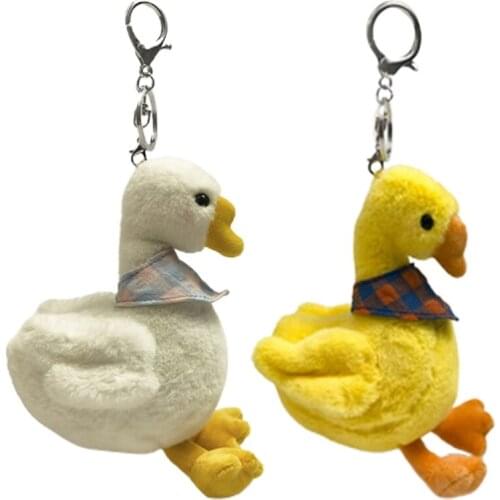 28EC Cute Stuffed Duck Keychains Cartoon Animal Car Key Accessories Bag Decoration