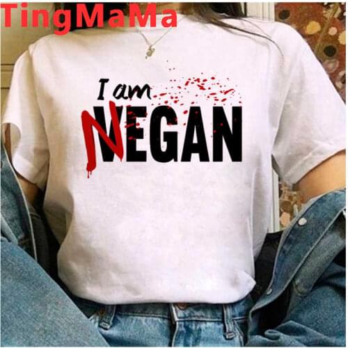 The Walking Dead Negan top tees men casual grunge ulzzang streetwear graphic tees t-shirt couple clothes