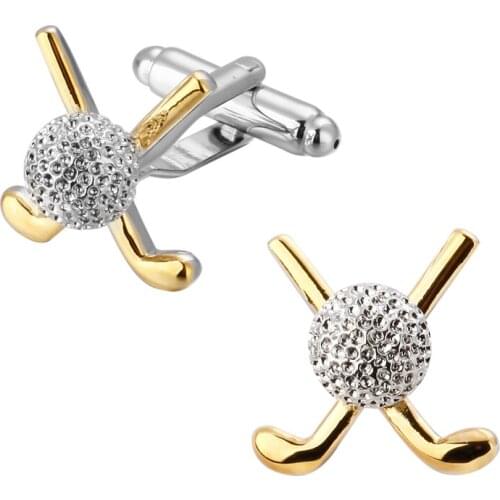 Mens fashion jewelry of high quality copper material sports gold Cufflinks men golf shirt cuff French Cufflinks