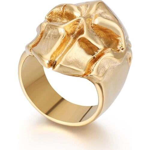 European and American stainless steel mens ring punk retro skull ring jewelry