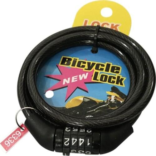 N58B Bicycle Cable Lock 110cm 4 Bit Digital Code Lock Anti-theft Safety Lock Without Key for c.cling Bike Riding