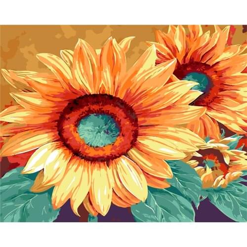 Sunflower E Painting By Numbers Diy Dropshipping 40x50cm Cartoon Child Figure Canvas Wedding Decoration Art Picture Gift