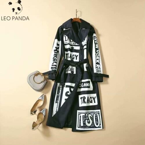 2020 spring and autumn womens new British windbreaker contrast color letter printing windbreaker womens jacket