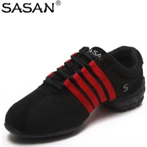Canvas Stitching SASAN Sprinkling Womens Canvas Dance Shoes Square Shoes Soft Jazz Shoes Spring Summer Modern Dance Shoes 8823