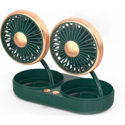 Sunflower Style Dual/Single Head Car Cooler Fan USB Powered 3 Speeds 5 Blades Cooling Fan for Auto Desktop Home Office Table