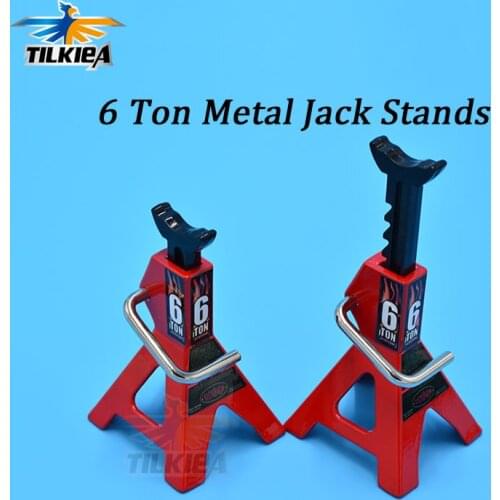 Chubby 6 TON Scale Jack Stands WIth Adjustable Height Metal Jack Stands For 1/10 RC Car Trucks D90 Axial Wraith Axial SCX10