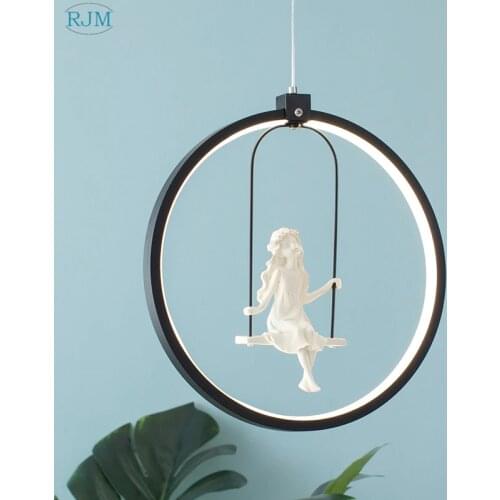 Nordic Modern Simple Creative Personality Pendant Lights Swing Girl Hang Lamps Cafe Bar Restaurant Corridor Study LED Lightings