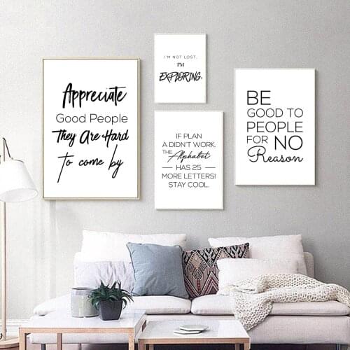 Self-adhesive Wall Stickers Painting Minimalist Inspire English Quotes Poster Pictures Wall Decor Wall Art Print Home Decoration