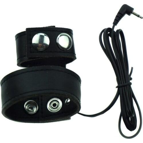 Sex Toys For Men Accessories Penis Ring Electro Shock Sexual Toys Electric Shock Sex Male leather Rings Stimulator