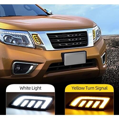LED DRL Day Lights mask grille LED lamp with turning signal feature fit For Nissan NAVARA NP300 D23 2015 2016 2017 2018 2019