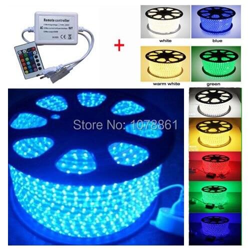 IP 66 Waterproof 5050 RGB Led Strip 220V RGB 5050(Size:14mm*9mm*100m) Super Brightness led rope Outdoor led strip light RGB