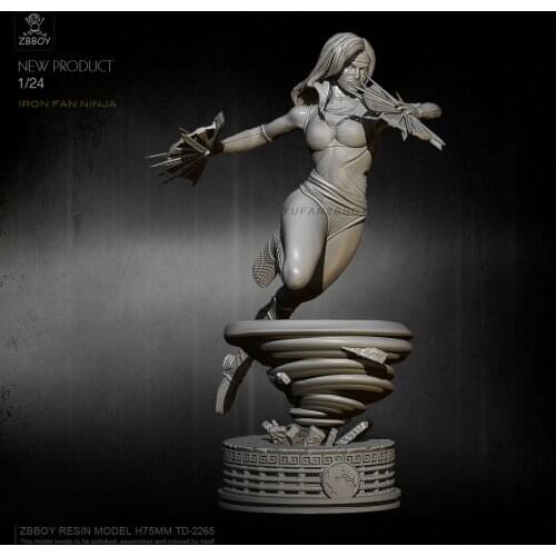 1/24 Resin Figure Kits Iron fan beauty Model Self-assembled TD-2265