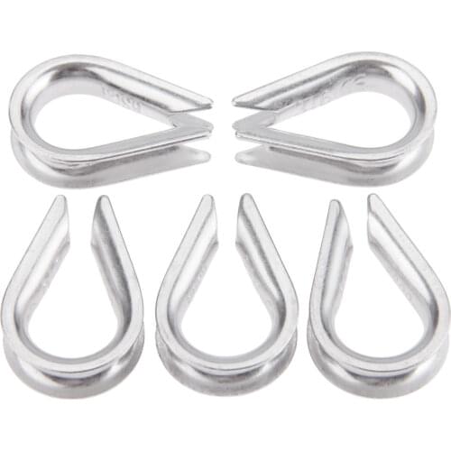 10Pcs 6mm M6 Marine 316 Stainless Steel Wire Rope Thimbles For 1/4 Inch Diameter Wire Rope/Cable Applications Boats Accessories