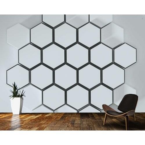 Papel de parede 3d hexagon geometric wallpaper,living room tv wall bedroom wall papers home decor bar restaurant mural