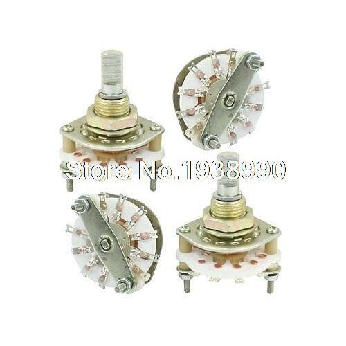 4PCS Band Channael Rotary Switch 1P10T 1 Pole 10 Position Single Deck