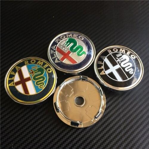 40pcs New Car Styling 60mm Gold Black Silver Wheel Center Hub Cap Auto Cover Logo Caps Sticker For ALFA ROMEO Mito 147 156 159