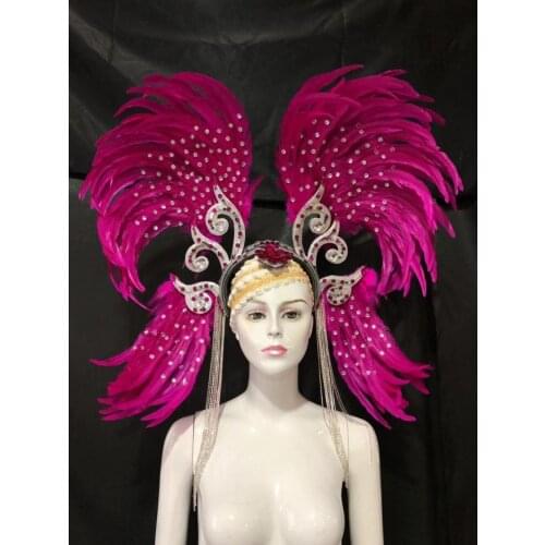 Latin dance Samba accessories Fashion exquisite headdress feathers Delicate dance shows accessories