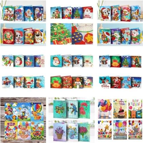 Diamond Mosaic 5d diy Greeting Cards Christmas Birthday Halloween Diamond Painting Kit Embroidery Birthday Gift Home Decoration