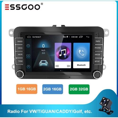 Essgoo 7'' Android 2 Din Car Radio Stereo 2GB/1GB FM RDS Bluetooth Wifi Gps Navigation Autoradio For vw/Caddy/Golf/Skoda/Seat