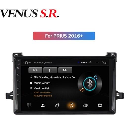 VenusSR Android 9.1 2.5D Car DVD Player GPS Navigation Multimedia For Toyota Prius 2016 car stereo bluetooth