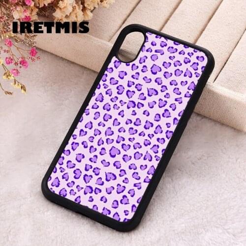Iretmis 5 5S SE 2020 Phone Cover Case for iPhone 6 6S 7 8 Plus X Xs XR 11 12 Mini Pro Max Silicone Leopard Lavender