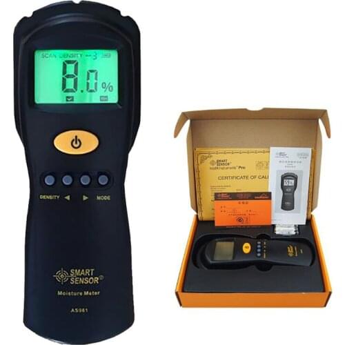 AS981 Digital Hygrometer Moisture Meter Wood/Cardboard Lumber/Concrete Buildings Humidity Detector